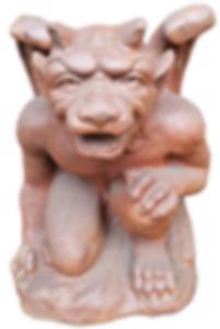 Cast Iron Kneeling Monster Statue